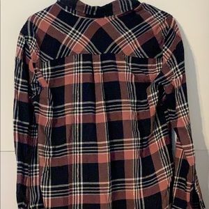 Pink Long Sleeve Flannel Plaid Shirt